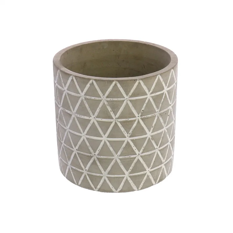 Paso Diamond Cachepot, Cement - Sm Vase,Ceramic Vase