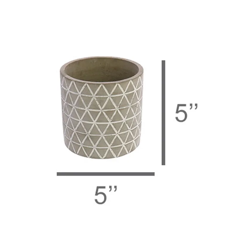 Paso Diamond Cachepot, Cement - Sm