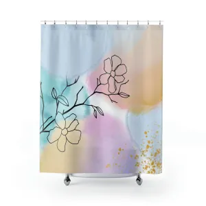 pastel boho shower curtain | Pink Blue Hygge Floral Lighting,Home Lighting
