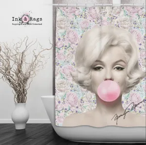 Pastel Rose Marilyn Monroe Bubble Gum Shower Curtains and Optional Bath Mats Lighting,Lamps Fixtures