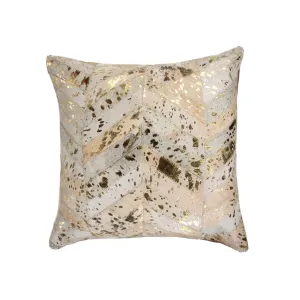 Patchwork Gold Metallic Cowhide Pillow storage cart, utility cart