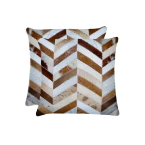Patchwork Natural Cowhide Pillow Pack storage cart, utility cart