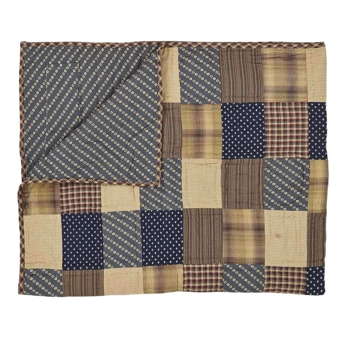 Patriotic Patch Quilted Throw Blanket