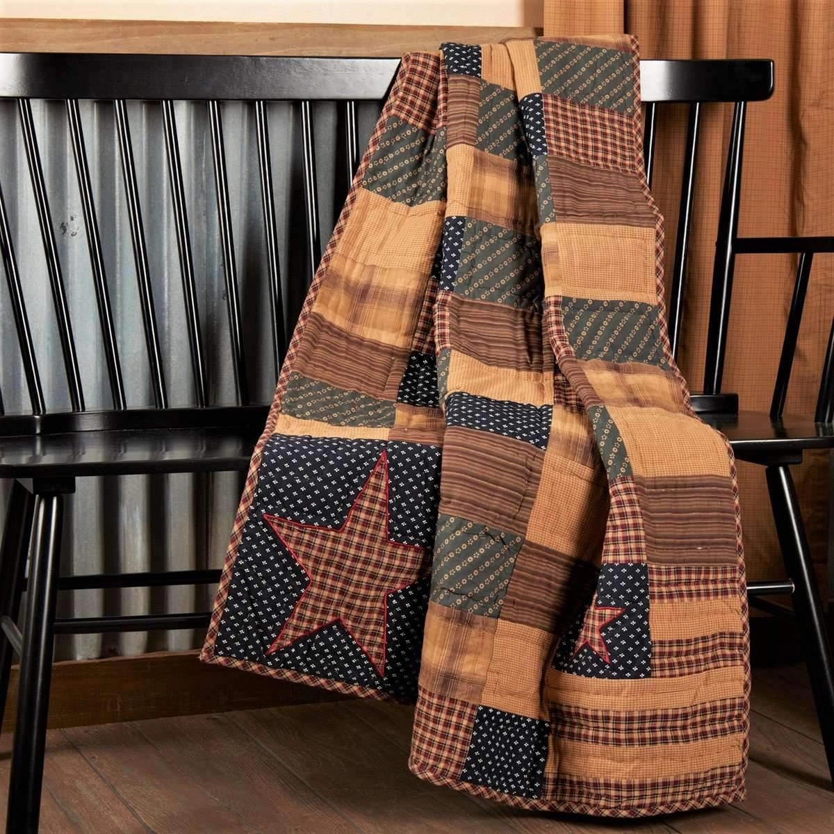 Patriotic Patch Quilted Throw Blanket bookcase, standing shelf