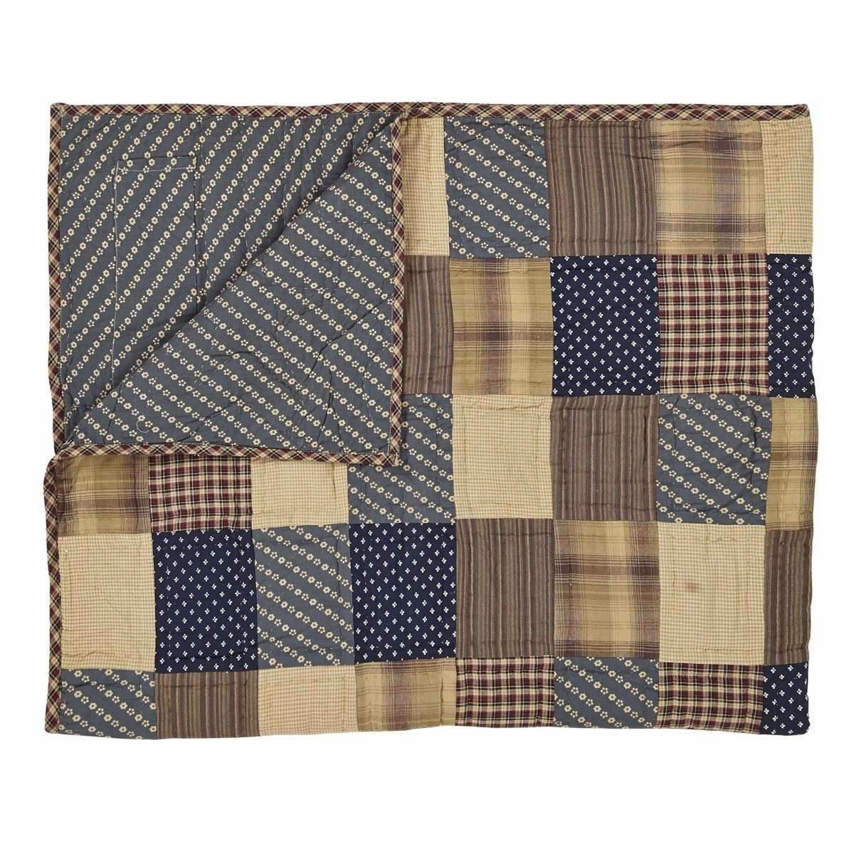 Patriotic Patch Quilted Throw Blanket