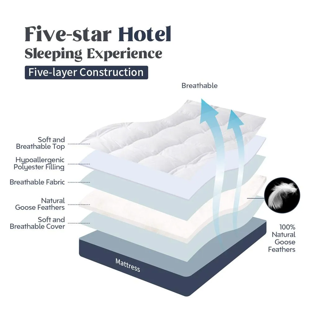 Peace Nest 3" White Goose Down Mattress Topper Feather Bed with TC230 100% Cotton Cover ecco Shoes