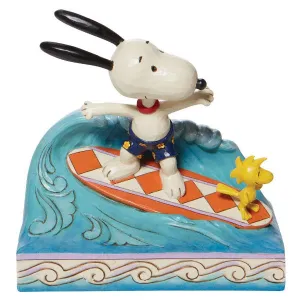 Peanuts by Jim Shore Snoopy & Woodstock Surfing Figurine Decorative Mirror,Home Decor Mirror