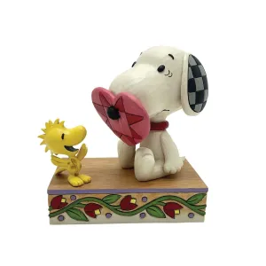 Peanuts Jim Shore "Love & Laughter" Woodstock Laughs at Snoopy with Heart Through Nose 5" Figurine Decorative Mirror,Home Decor Mirror