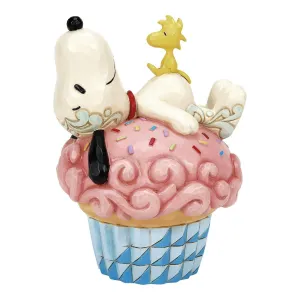 Peanuts Jim Shore "Sprinkle Snooze" Snoopy Laying On Cupcake with Woodstock Decorative Mirror,Home Decor Mirror