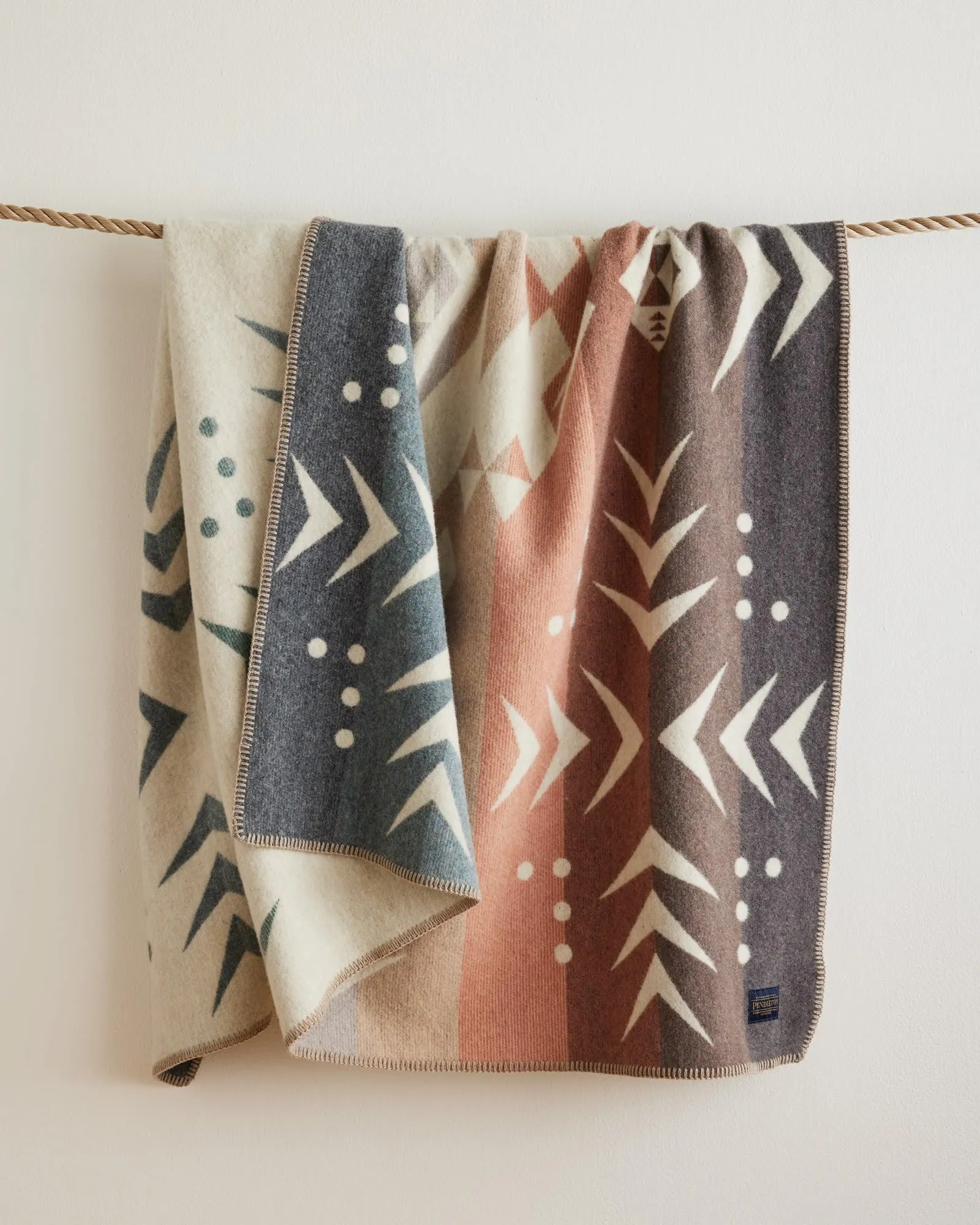 Pendleton Agate Beach Throw Blanket bookcase, standing shelf