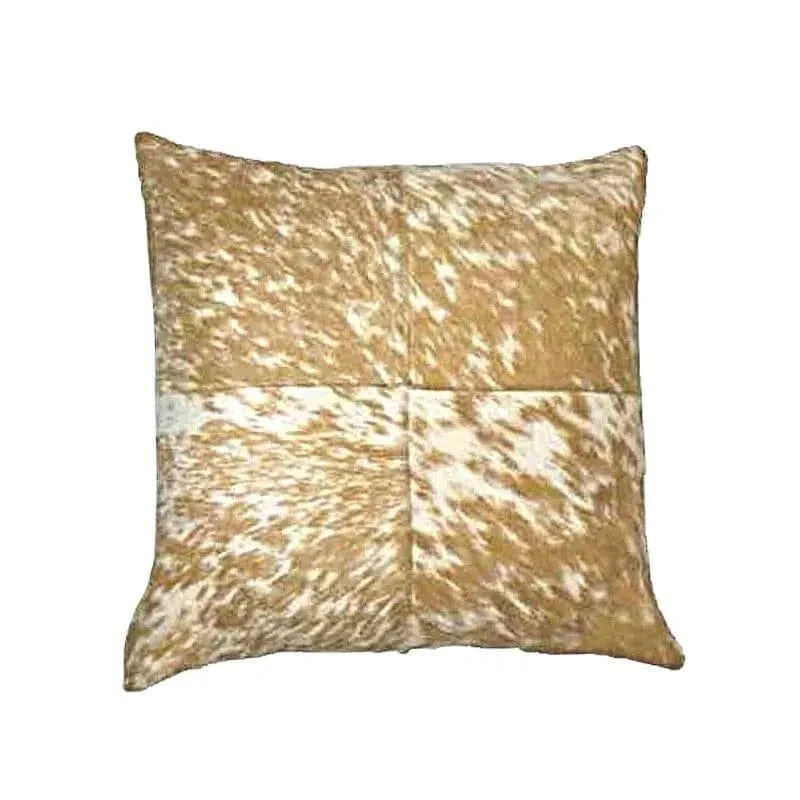 Peppered Palomino White Cowhide Throw Pillows