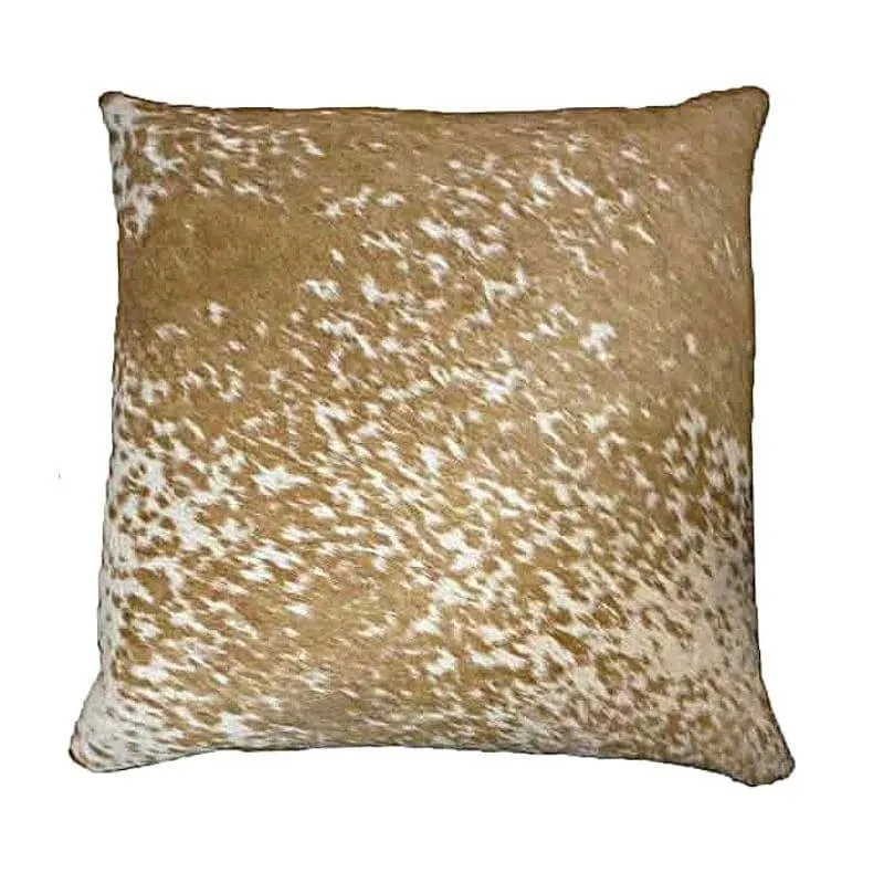Peppered Palomino White Cowhide Throw Pillows