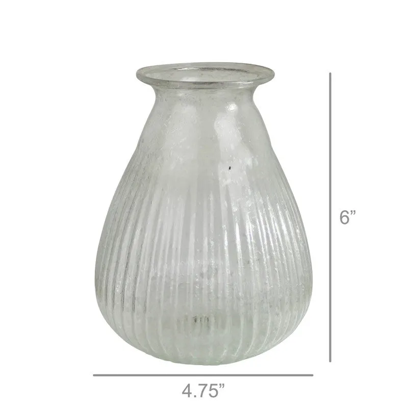 Peppered Vase, Wide Bottom, Seeded Glass