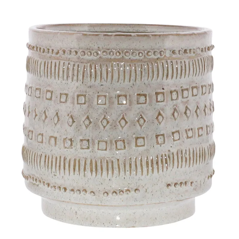 Peru Cachepot, Ceramic - Lrg - White Vase,Ceramic Vase