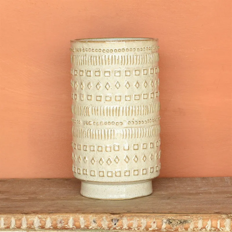 Peru Vase, Ceramic - White