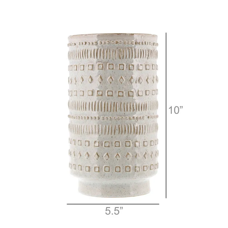 Peru Vase, Ceramic - White
