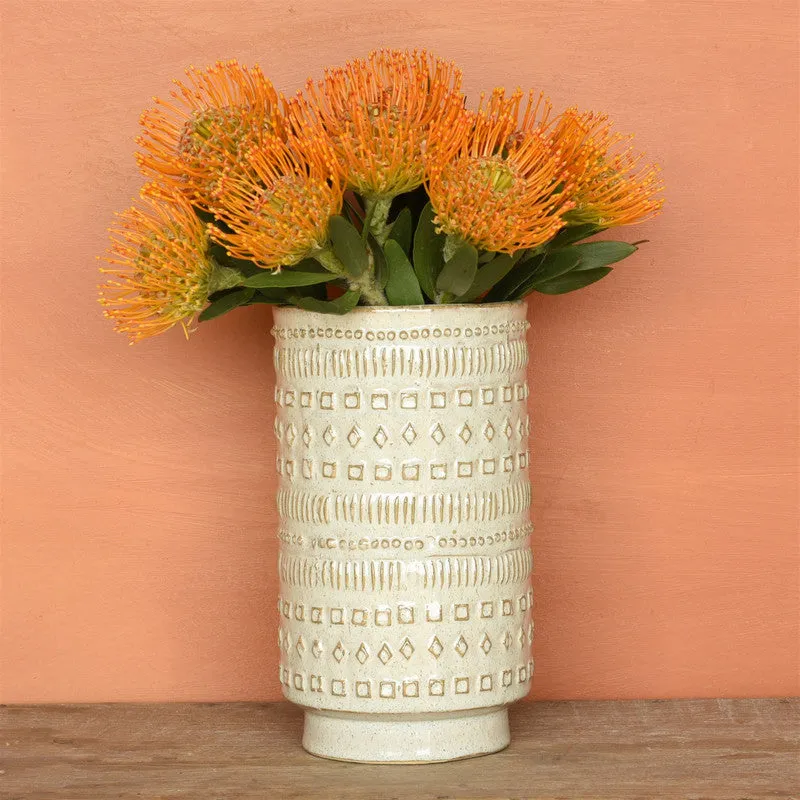 Peru Vase, Ceramic - White