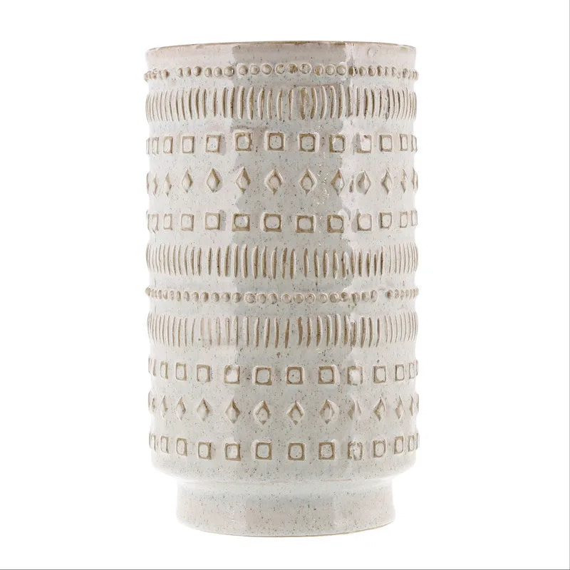 Peru Vase, Ceramic - White Vase,Ceramic Vase
