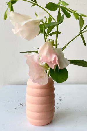 Petite pastel Ribbed Vase Peach Vase,Flower Vase