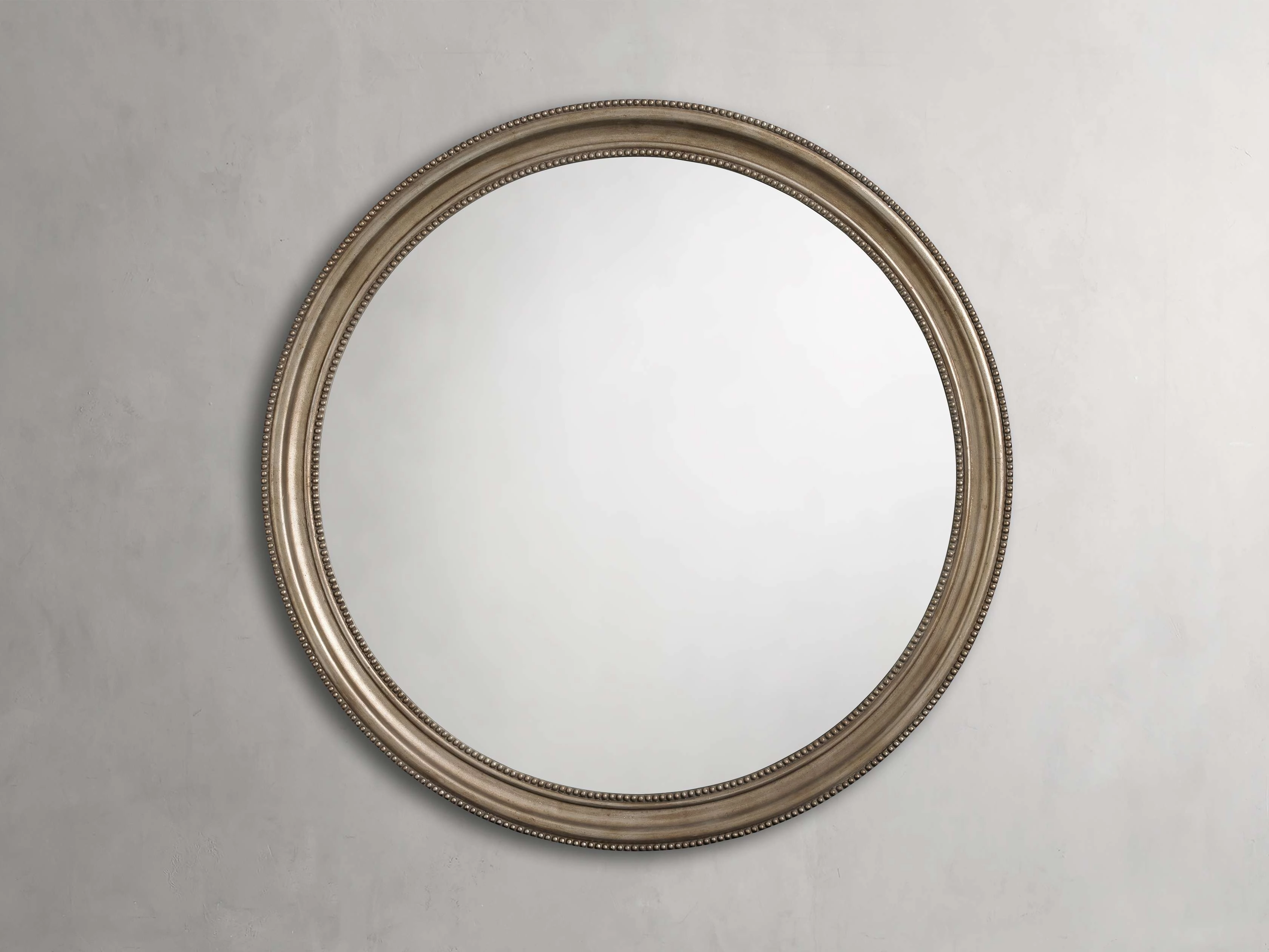 Pierre 60" Round Mirror in Silver Wall Mirrors,round wall mirror