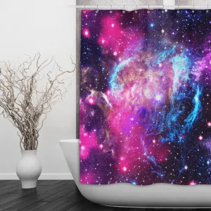 Pink Galaxy Nebula Shower Curtains and Optional Bath Mats Lighting,Lamps Fixtures