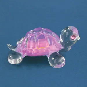 Pink Little Turtle Glass Figurine Decorative Mirror,Home Decor Mirror