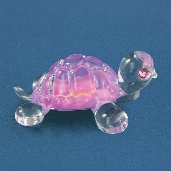 Pink Little Turtle Glass Figurine Decorative Mirror,Home Decor Mirror