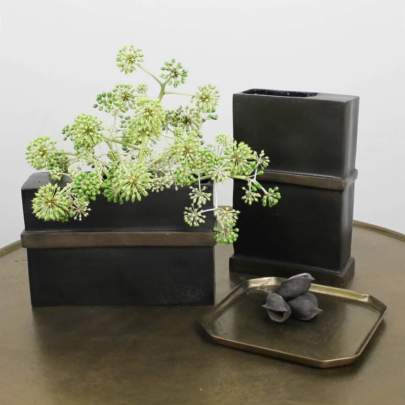 Plaza Vase, Bronze & Brass - Wide