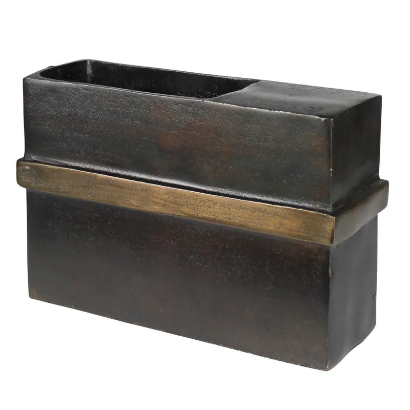 Plaza Vase, Bronze & Brass - Wide
