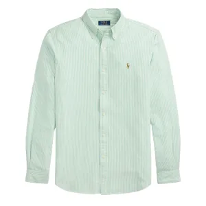 Polo Ralph Lauren Long Sleeve Sport Shirt Custom F Summer Emerald / White
