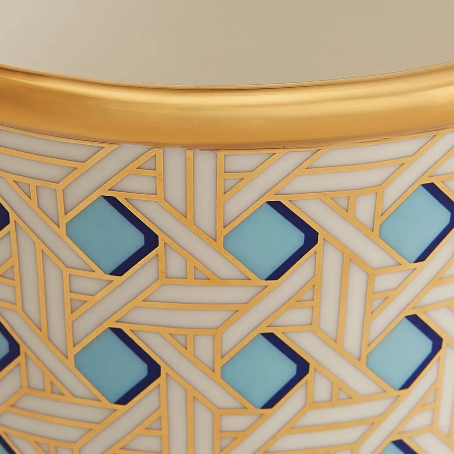 Porcelain Pedestal Vase | Jonathan Adler Basketweave