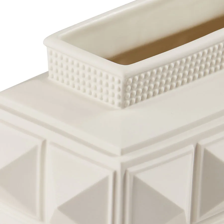 Porcelain Studded Low Vase | Jonathan Adler Charade