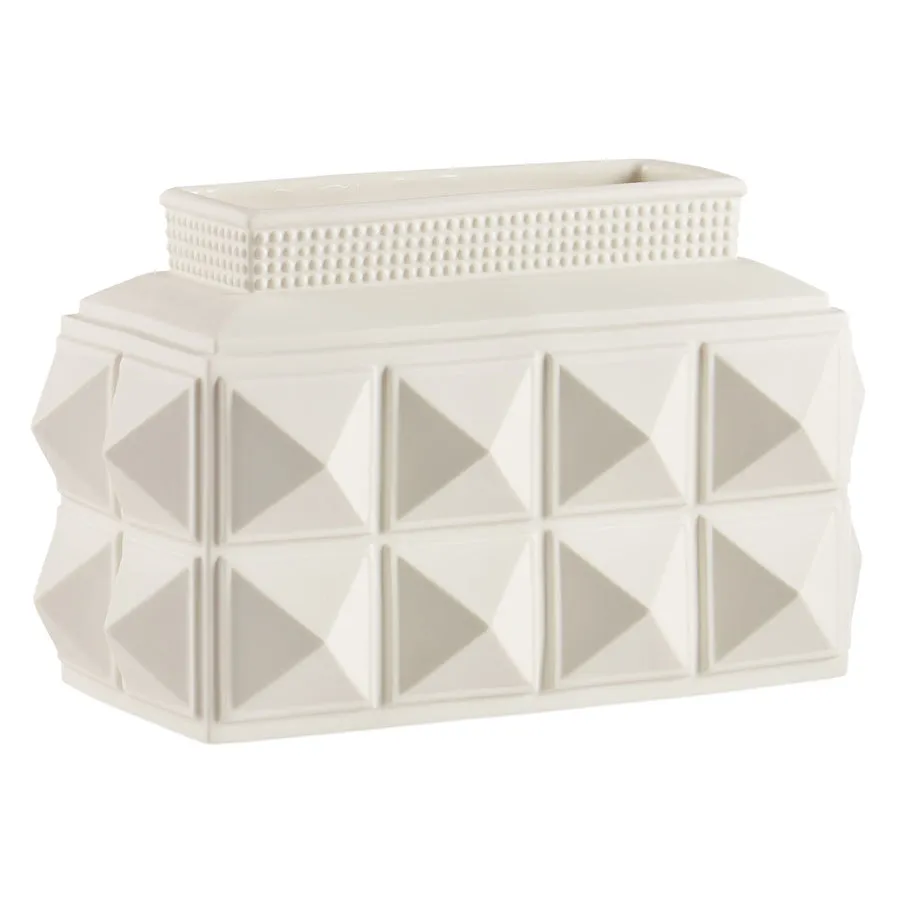 Porcelain Studded Low Vase | Jonathan Adler Charade
