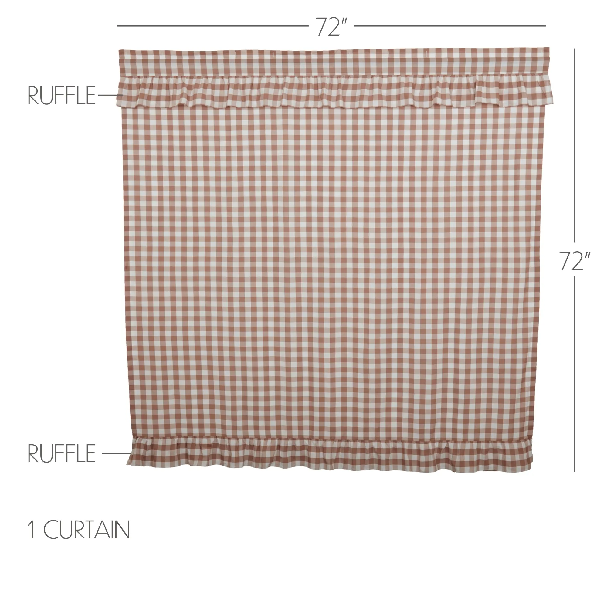 Portabella Buffalo Check Ruffled Shower Curtain