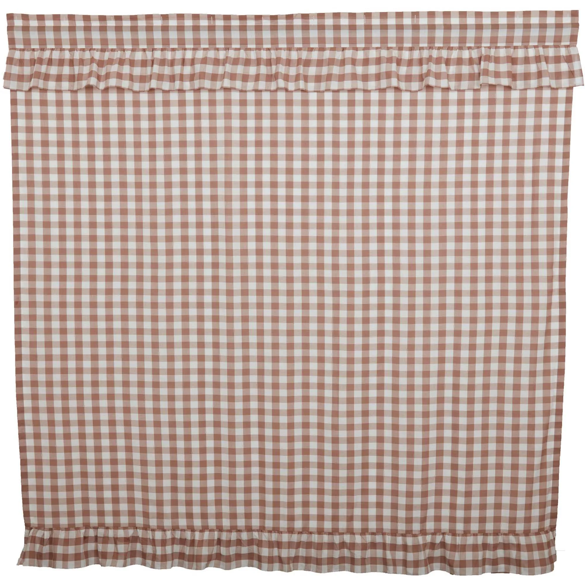 Portabella Buffalo Check Ruffled Shower Curtain