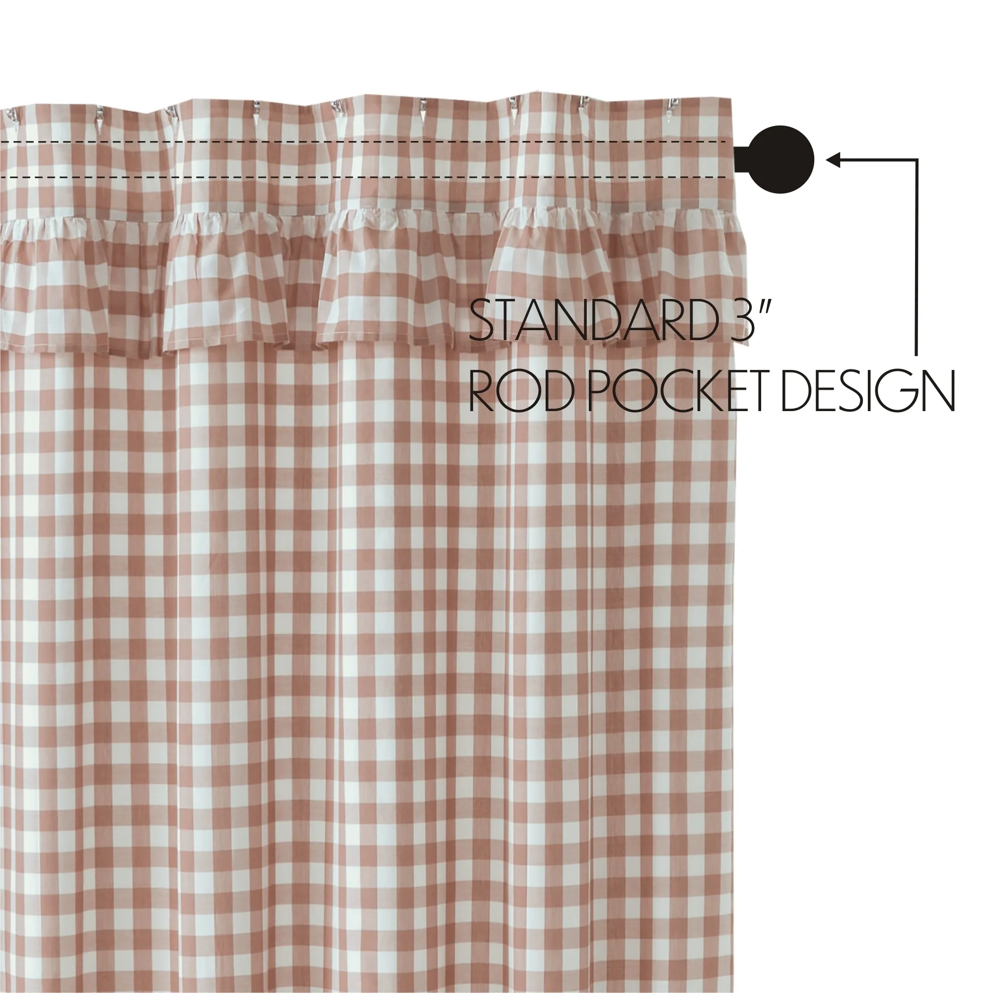 Portabella Buffalo Check Ruffled Shower Curtain
