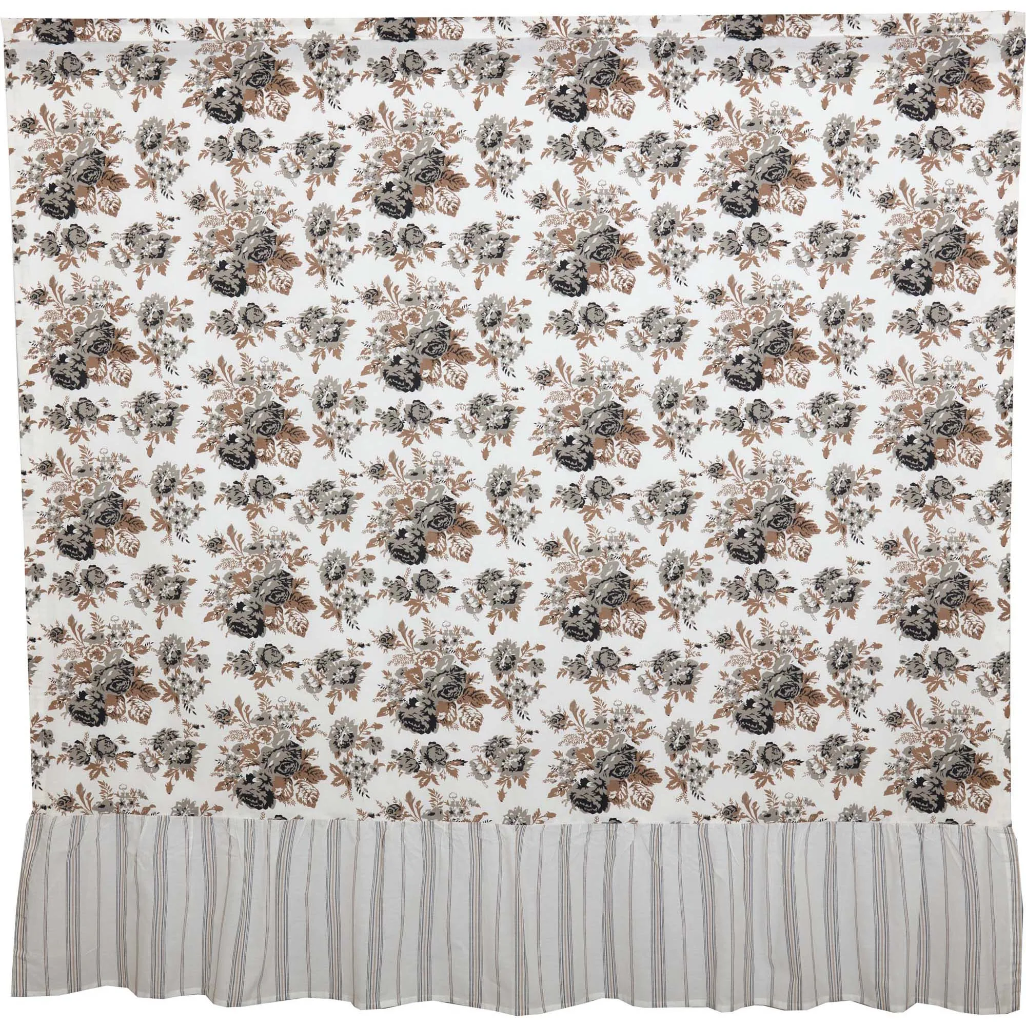 Portabella Floral Ruffled Shower Curtain
