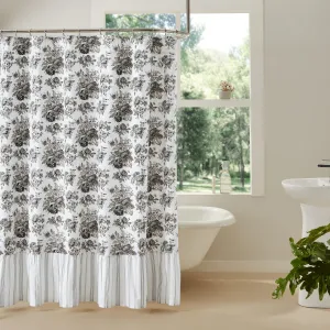 Portabella Floral Ruffled Shower Curtain Lighting,Lamps Fixtures