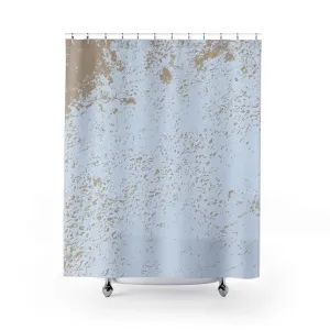 Powder Blue Shower Curtain | Beige Minimalist Fabric Curtain Lighting,Home Lighting