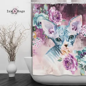 Precious Baby Sphynx Kitten and Flower Shower Curtains and Optional Bath Mats Lighting,Lamps Fixtures