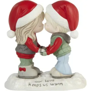 Precious Moments Couple Kissing in Snow Figurine Our Love Keeps Us Warm Decorative Mirror,Home Decor Mirror