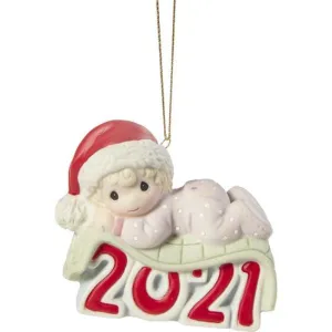 Precious Moments Dated 2021 Baby's 1st Christmas Girl Ornament Decorative Mirror,Home Decor Mirror