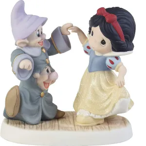 Precious Moments Disney Snow White and The Seven Dwarfs Dance Your Cares Away Bisque Porcelain Figurine Decorative Mirror,Home Decor Mirror