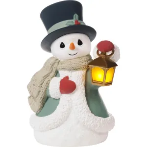 Precious Moments Let It Snow Musical LED Snowman with Lantern Figurine 6" Decorative Mirror,Home Decor Mirror