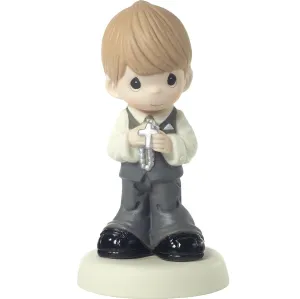 Precious Moments May His Light Shine in Your Heart Today & Always Boy First Communion Figurine Decorative Mirror,Home Decor Mirror