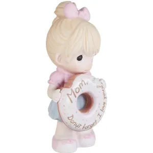 Precious Moments Mom Forget I Love You Girl with Donut Bisque Porcelain Figurine Decorative Mirror,Home Decor Mirror