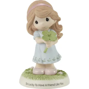 Precious Moments So Lucky To Have A Friend Like You Brunette Girl Holding a Four Leaf CloverFigurine Decorative Mirror,Home Decor Mirror