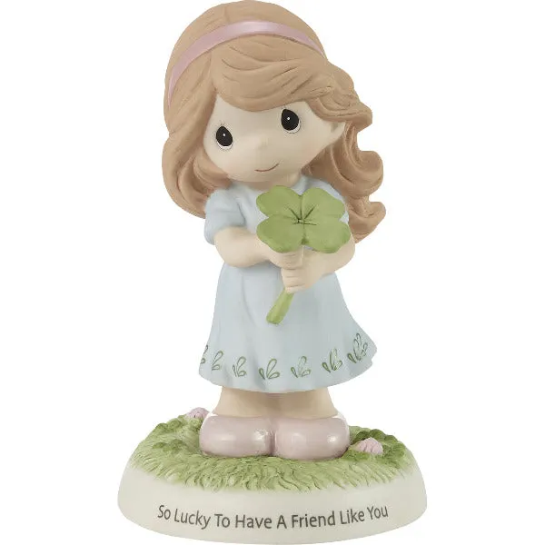 Precious Moments So Lucky To Have A Friend Like You Brunette Girl Holding a Four Leaf CloverFigurine Decorative Mirror,Home Decor Mirror