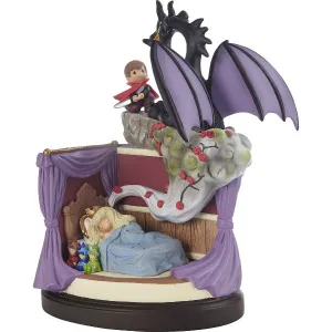 Precious Moments True Love Conquers All Sleeping Beauty with Prince Phillip, Three Fairies and Maleficent Dragon Figurine Decorative Mirror,Home Decor Mirror