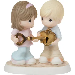 Precious Moments You Have the Key to My Heart Couple Porcelain Figurine Decorative Mirror,Home Decor Mirror